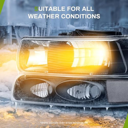 AUTOSAVER88 Headlights Compatible with 1999-2002 Chevy Silverado - color: Black Clear