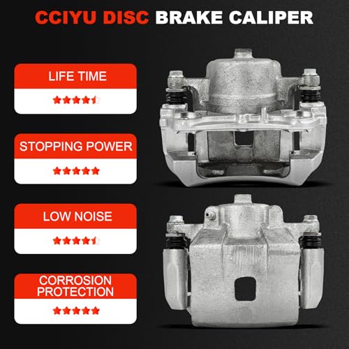 cciyu Front Left & Right Disc Brake Calipers w/Bracket 18B4906 18B4907 - size: Front[18B4906+18B4907]