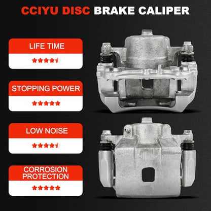 cciyu Front Left & Right Disc Brake Calipers w/Bracket 18B4906 18B4907 - size: Front[18B4906+18B4907]