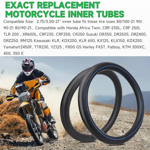 2.75/3.00-21 Motorcycle Inner Tire 80/100-21,90/90-21,90/100-21 Inner Tube TR4 Staight Valve Stem for Dirt Bike Tire Tube,Pit Bike Inner Tire - size: 2.75/3.00-21" 1pc