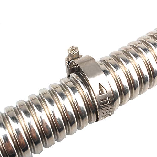 COLOR TREE 78.7inch Universal Stainless Steel Exhaust Pipe 1inch ID Parking Air Heater Tank Diesel Gas Vent Hose Length for Car Truck - size: 2M / 2.5CM