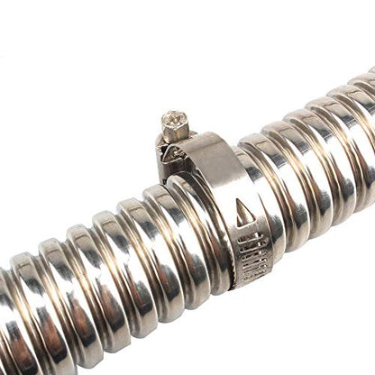 COLOR TREE 78.7inch Universal Stainless Steel Exhaust Pipe 1inch ID Parking Air Heater Tank Diesel Gas Vent Hose Length for Car Truck - size: 2M / 2.5CM
