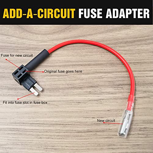 Gebildet 3 Pcs 12V-24V Add-a-Circuit Micro2 Fuse Tap, Piggy Back Blade Holder With Wire Harness, 4 Pcs Micro 2 Fuse (5A 10A 15A) and Puller - style: MICRO 2
