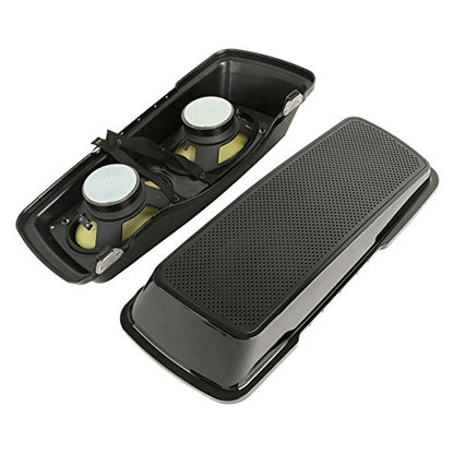 XMT-MOTO Hard Saddlebag Lids W/Dual 6"x9" Speakers Fit for Harley Touring - style: Black Dual 6x9 Speaker Saddlebag Lids (94-13)