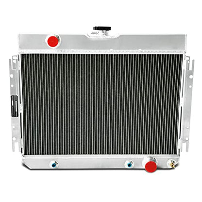 4 Row Aluminum Radiator Shroud Fan Relay for 1963-1968 Chevy Impala Bel Air Chevelle Caprice Radiators - size: 4 Row Radiator/w Cap+Shroud Fan+Relay Kit