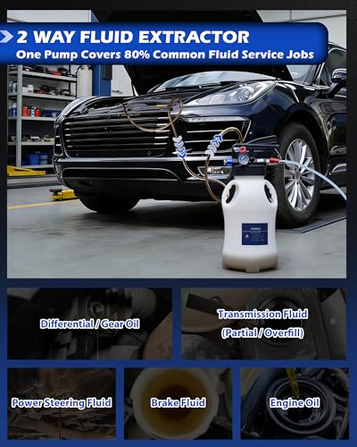 6L Transmission Fluid Pump, Pneumatic Fluid Transfer Pump w/15 ATF Adapters - size: 6L, Pneumatic