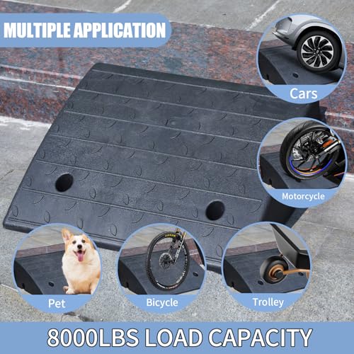 BESEA Rubber Curb Ramp 5" Rise 17" Long Driveway Threshold Ramp 2 Pack - size: 5" Rise