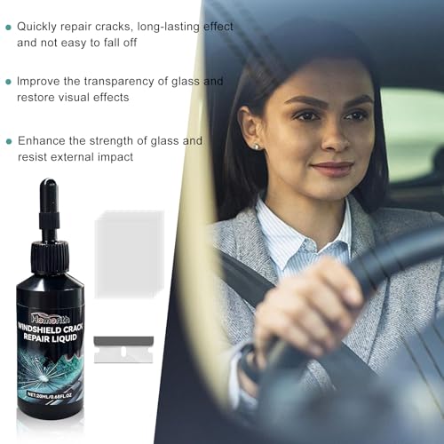 Windshield Crack Repair Kit, Quick Car Window Cracks Gone Glass Scratch Repair Liquid, Long-Lasting Windscreen Filler Tool Resin Fluid for Cracks Chips Star-Shaped Damage - color: 1pcs