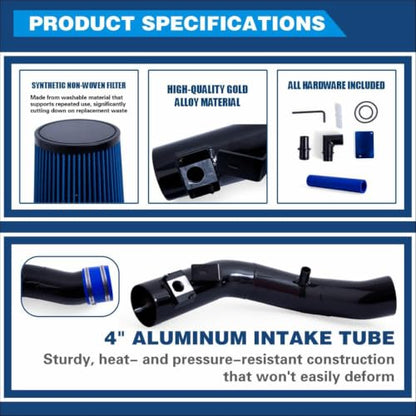 Cold Air Intake Kit Intake Elbow Included Compatible with Ford 2003-2007 F-250/350/450/550 Power Stroke Diesel 6.0L Black - size: 2003-2007 F250-F550 6.0L with Intake Elbow