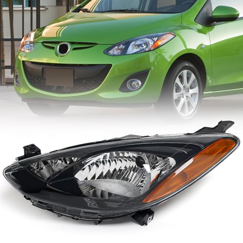 Huray Left Halogen Headlight Assembly for Mazda 2 2011 2012 2013 2014 LH - size: LH(Driver Side)