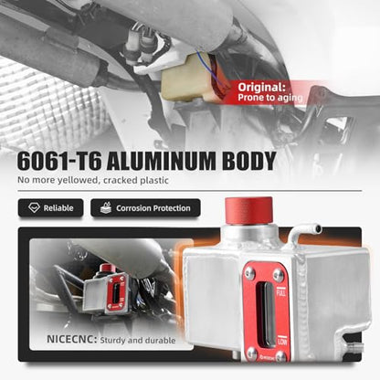 NICECNC Cooling Reservoir Expansion Tank Aluminum, Red - color: Red