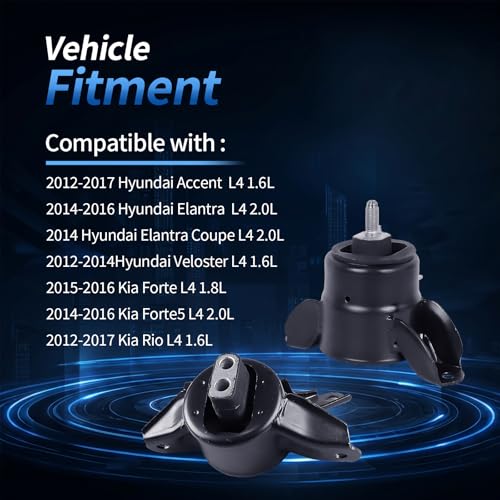 Engine Motor Mount Fits 2012-2017 Accent 1.6L, 2014-2016 Elantra 2.0L - size: 2012-2017Accent1.6L