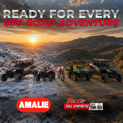 AMALIE Elixir 5W-50 Full Synthetic ATV & UTV Motor Oil (160-72516-56) 1 Quart Bottle, Pack of 12 | Made in USA - size: 1 Quart (Pack of 12)