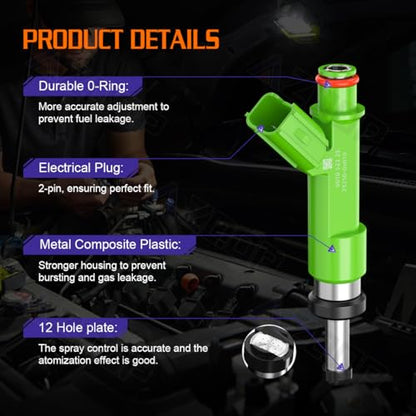 12 Holes Fuel Injectors For Toyota Camry/Sienna/RAV4 2010-2017 2.5L 2.7L L4 - size: For Camry RAV4 2.5L/Sienna Venza 2.7L (2011-2013)