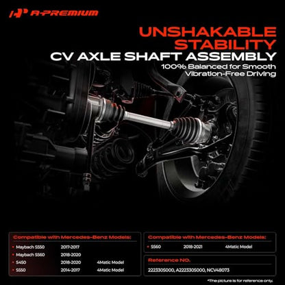 A-Premium Front Left Driver Side CV Axle Shaft Assembly - style: Front Driver Side