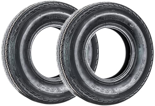 eCustomrim 2-Pack 4.80-8 480-8 8 Inch 6-Ply Bias Trailer Tire Load Range C