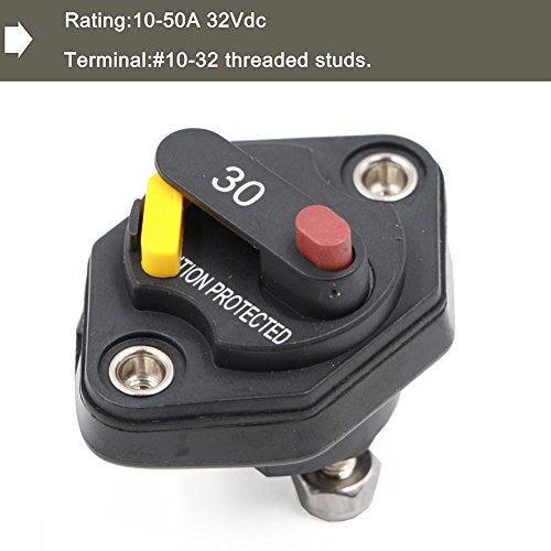 30 Amp Panel Mount Circuit Breaker - color: Panel Mount, size: 30A