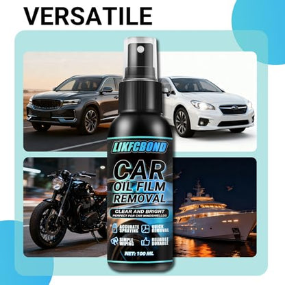 Oil Film Remover Spray for Car Windows 100ml, Shower Door Cleaner