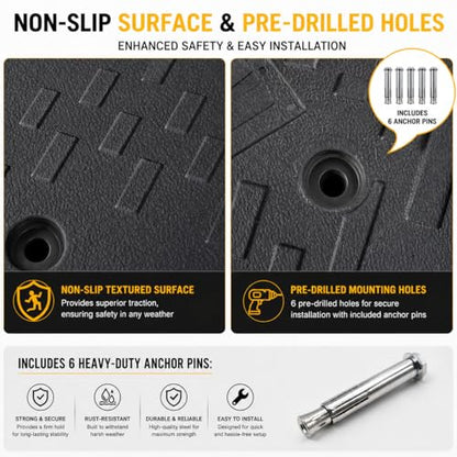2 Pack 4'' Rise Rubber Curb Ramp,Heavy Duty, 11000lbs Capacity - size: 4" H
