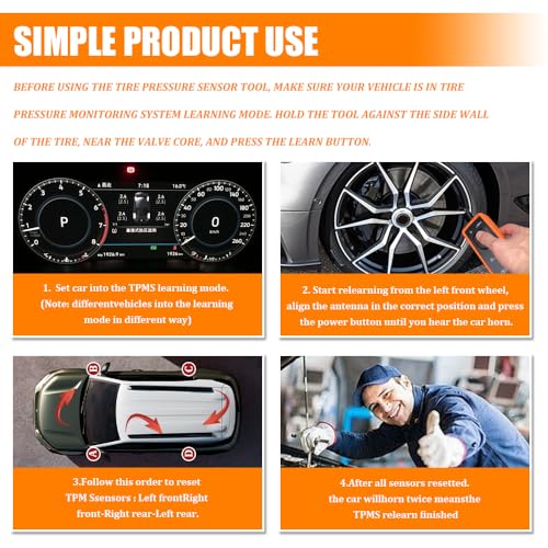 TPMS Relearn Tool for Tire Sensor, TPMS Programming Tool, EL-50448 OEC T5 Tire Pressure Monitor System Activation and Reset, System Programming Training Sensor Compatible with Most Vehicles