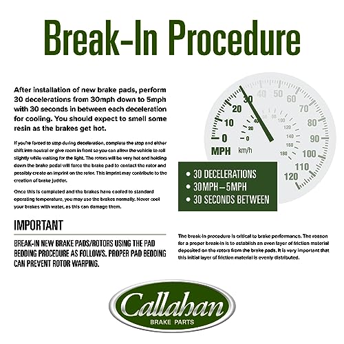 Callahan Brake Parts Front and Rear Brake Kit For Hyundai Sonata 2009-2010 [Model Specific] Replacement Brake Rotors with Ceramic Brake Pads