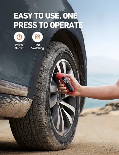 AstroAI Digital Tire Pressure Gauge 2 Pack 3-300PSI for Car, RV, Truck - color: Red, size: 2 Pack
