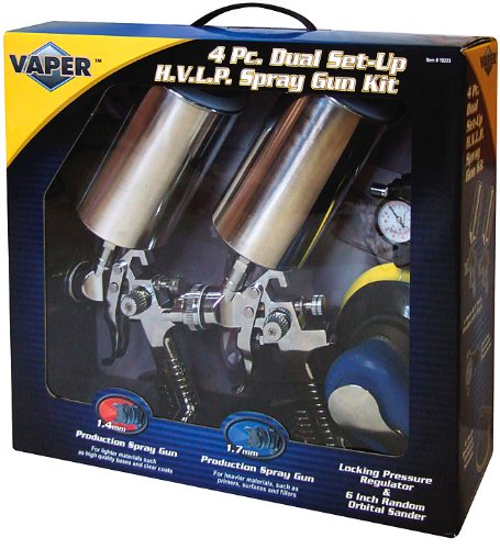 Star Asia 19223 HVLP Dual Set-Up Spary Gun Kit - 4 piece - color: 4-Piece Dual Setup HVLP