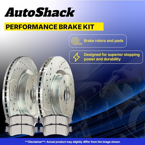 AutoShack Front & Rear Zinc Coated Rotors & Pads for Jeep Patriot 2017 - style: SilverShiled Pro & Premium Pad