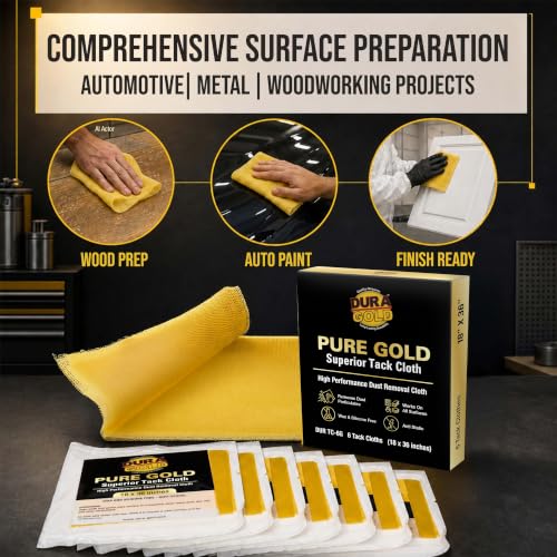 Dura-Gold - Pure Gold Superior Tack Cloth (Pack of 6), Woodworking, Auto - size: 6 Count