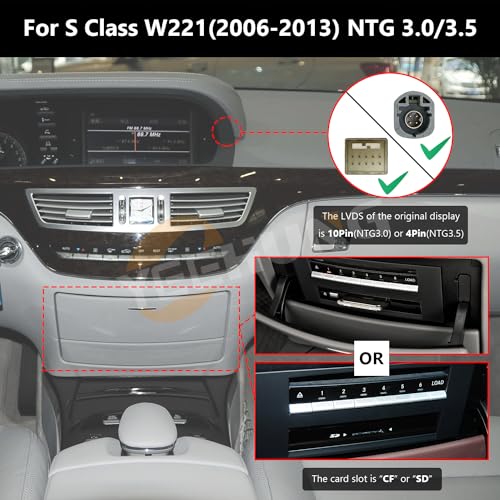 12.3" Android 13 Dual Screen Style Multimedia Blue Anti-Glare HD Screen for Mercedes-Benz 2006-2013 S CL Class W221 W216 NTG 3.0/3.5, Support Carplay Android Auto Mirror Link (8+128GB)