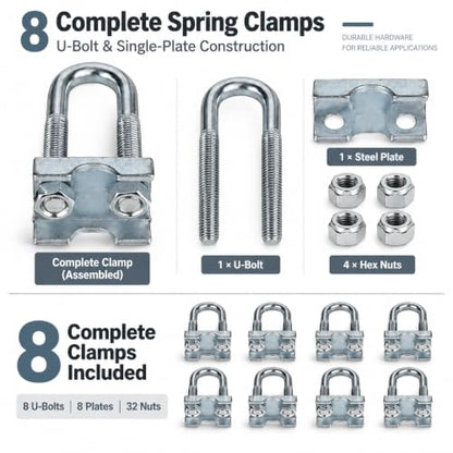 8-Pack Coil Spring Lowering Clamp Kit Adjustable for Car Suspension