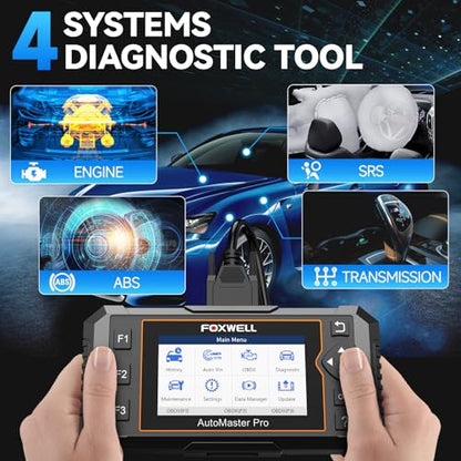 Upgrade of NT604, 2026 FOXWELL NT614 Elite OBD2 Scanner with 5 Resets (ABS Bleeding, EPB, Oil, SAS, Throttle), 4 Systems Code Reader, WiFi Update, AutoVIN, Live Data Car Scanner for DIY Mechanics