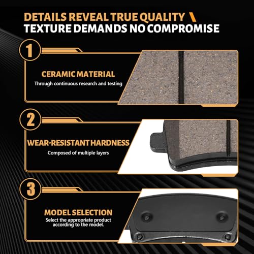 D1430 Rear Ceramic Brake Pads Kit Fit For Buick LaCrosse 2010-2016, For Regal 2011-2017, For Cadillac XTS 2013-2019, For Chevrolet Impala 2014-2020, For Malibu 2013-2015 - size: HZ1430
