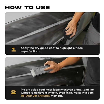 Dry Black Guide Coat, 7 Ounces (200 Grams) Excellent for Finding Defects in Automotive Paint, Great for Autobody, Highlights Scratches, Finds pinholes and Low Spots