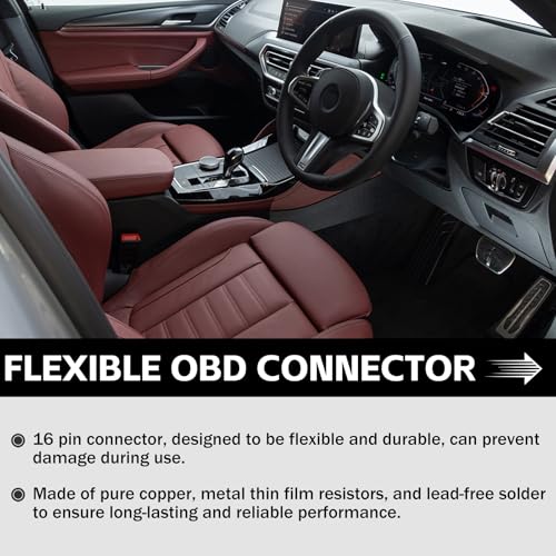 Connect Fit for OBD2 Cable Compatible with BM-WW F- Series Coding Ethernet ENET Rj45 OBD Interface Cable Coding E-SYS ISTA + ICOM Bootmod3 Bimmercode (6.6ft/2M) - size: OBD2 Rj45