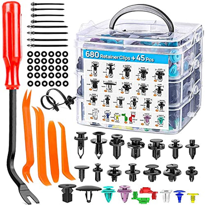 725Pcs Car Push Retainer Clips Auto Fasteners Assortment