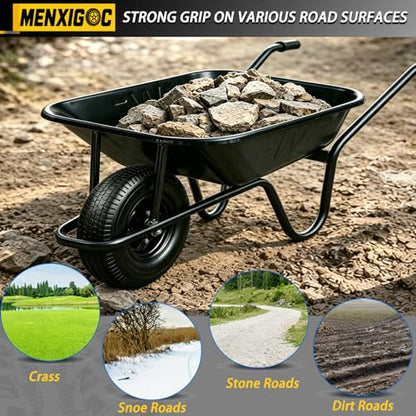 4.10/3.50-4 Solid Wheel with 3/4” Bearings, 2.25” Offset Hub, 10” Flat Free PU Foam Wheelbarrow Tire, No-Flat Replacement Wheel for Wheelbarrows, Garden Carts, Hand Trucks, Lawn Equipment - color: 3/4 bore,black