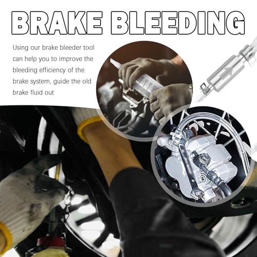 Motorcycle Brake Bleeder Kit with Brakes Bleeder Hose/100ml Syringe,Professional Brake Bleeding Tool for Brakes System Repair Maintenance,Hydraulic Disc Clutch Bleeders Kit
