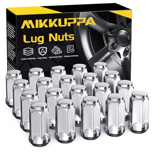 MIKKUPPA M14x1.5 Lug Nuts, Chrome 20PCS Closed End Bulge Acorn Lug Nuts - color: Silver, size: M14x1.5 (20PCS)