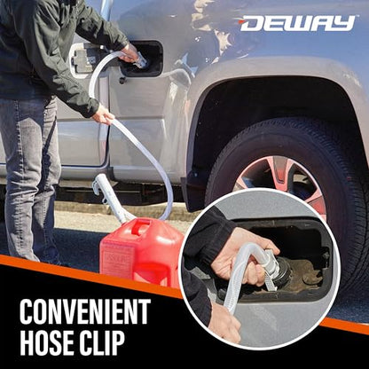 DEWAY Fuel Transfer Pump, Auto Stop, Gas Can Pump, 51" Hose, 4 AA, 3.2 GPM - style: Auto-Stop