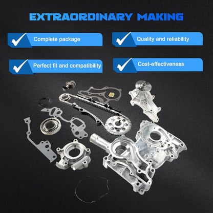 Timing Chain Kit w/Oil Pump Water Pump 2.4L Fit for 4Runner Pickup Celica - color: For 4Runner Pickup 85-95, Celica 85 2.4L L4