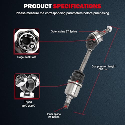 CCIYU CV Axle Shaft Assembly for Chrysler 300 2005-2023 & for Dodge - size: 17-5818