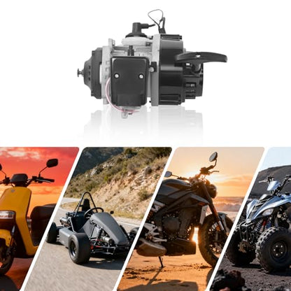 49cc Engine 2 Stroke Engine Dirt Bike Engine Pit Bike Engine Parts for 33CC/36CC/43CC/47CC/49CC Dirt Bike, Pit Bike, Go-Kart, Air-Cooled, Aluminum Alloy, 44mm Bore, 25H Chain, 7T Sprocket