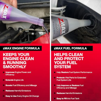 zMAX 58-011 - Engine & Fuel Formula Kit - Easy to Use - Reduces Carbon Build-Up & Lubricates Metal Extending Life of Car or Truck - Runs Efficiently, Improving Gas or Diesel Mileage - 12 oz - 2 Pack - size: Engine & Fuel - 2 Pack