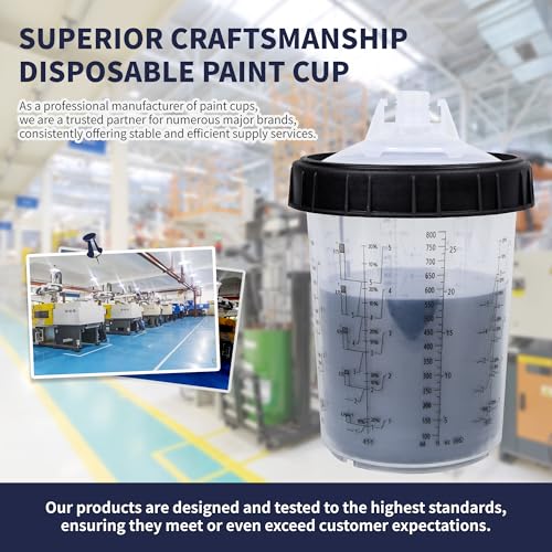 Disposable Paint Gun Cup, HVLP Paint Sprayer Gun Mixing Cups - size: 27 ounce