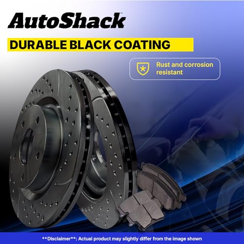 AutoShack Front & Rear E-Coated Rotors & Ceramic Pads for VW Jetta 2006 - style: NightGuard & Pad