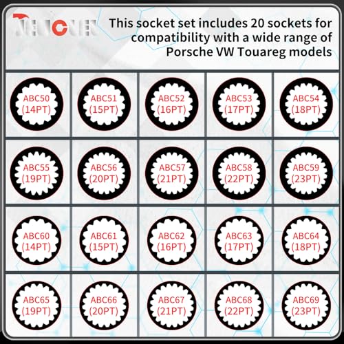 20PCS Wheel Lock Nut Key Kit Compatible with Porsche VW Touareg - color: 20PCS