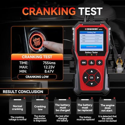 KONNWEI KW331 6V 12V 24V Car Battery Tester with Cloud Report