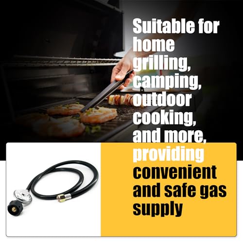 MAJARO 12 FT Propane Regulator and Hose – Low Pressure LP Gas Hose with QCC1 Tank Adapter & 3/8" Female Flare Fitting – Replacement Regulator for Gas Grill, Heater, and Fire Pit Table - color: PVC