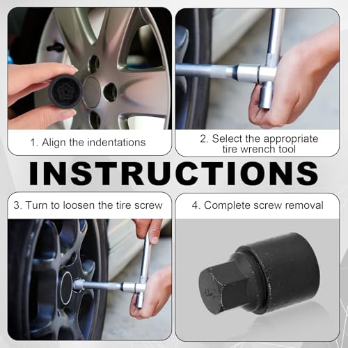 F-Wheel Locking Nut Tool, Special Steel Wheel Security Kit,Anti Theft Lug Nut Key for Dismantling & Installing Anti Theft Lugnut Tool Socket Remover Hand Repair Tools